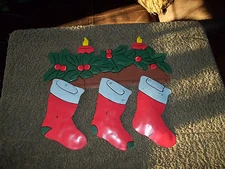 Primative Tin Christmas Sign~Metal/Sign/Country