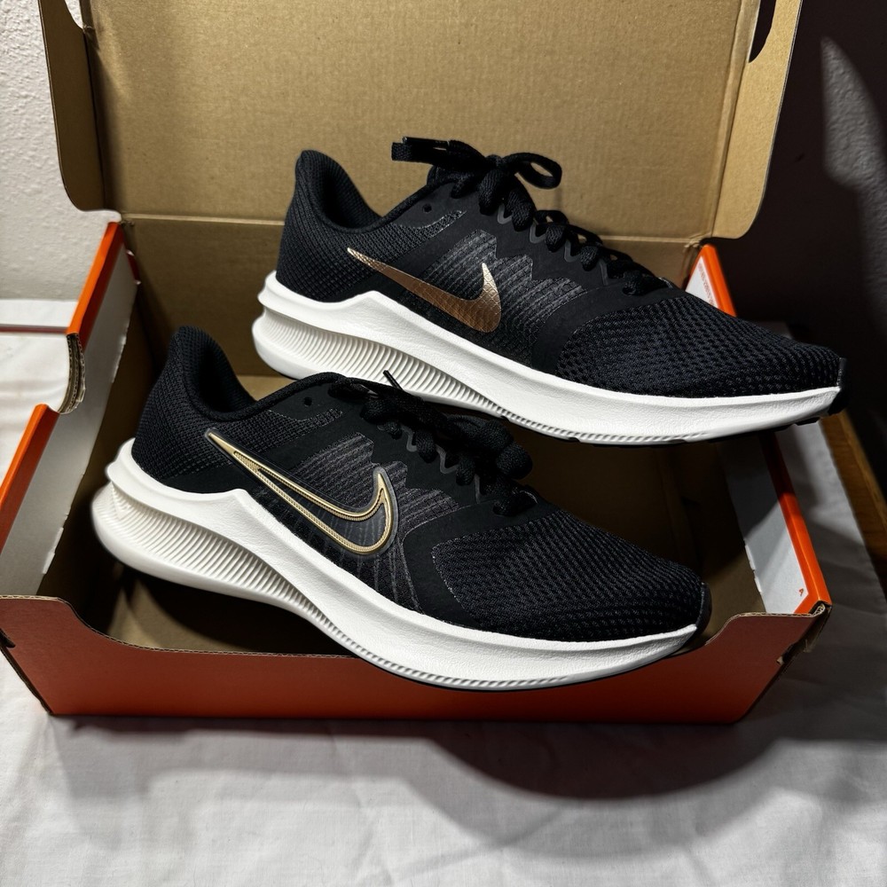 Women Nike Downshifter 11 Running Training Shoes Black Copper CW3413-002 NEW 6