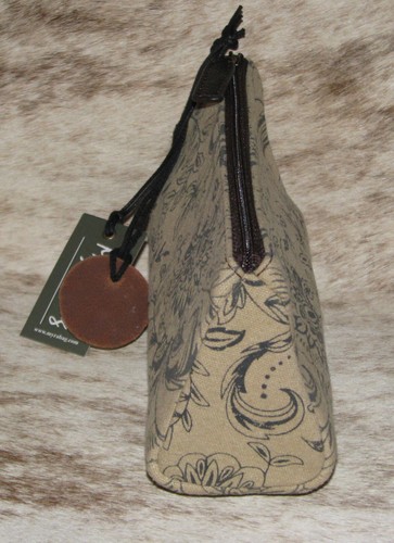 Bolso sin asas Myra Bag #8487 estampado en lienzo vintage 7,5"x2"x4,5" bolsa múltiple de maquillaje - Imagen 3 de 4