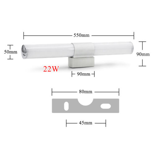 LED Bad Spiegelleuchte Badlampe 230V Schrankleuchte Tube Spiegelschrank Xyvfohru - Bild 31 von 33