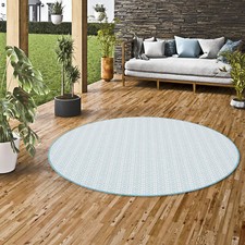 In- und Outdoor Teppich Beidseitig Cape Cod Türkis Trend Rund