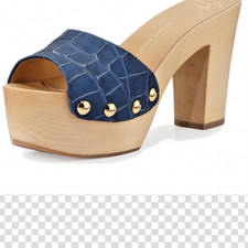 Giuseppe Zanotti Blue Croc Embossed Leather Clog Sandal