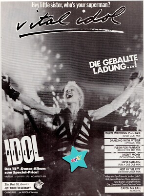 BILLY IDOL - Vital Idol - Original Werbeanzeige / Werbung  von 1985
