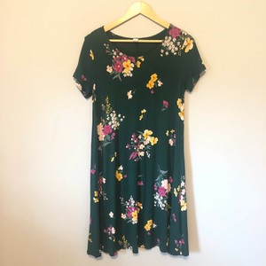 old navy green floral dress