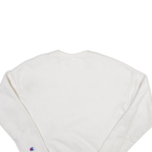 CHAMPION Reverse Weave Sweatshirt White Crew Neck Boys XS - Picture 4 of 6