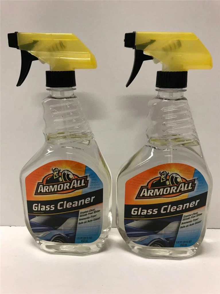 2 pk New Armor All Glass Cleaner Crystal Clear Streak Free Shine