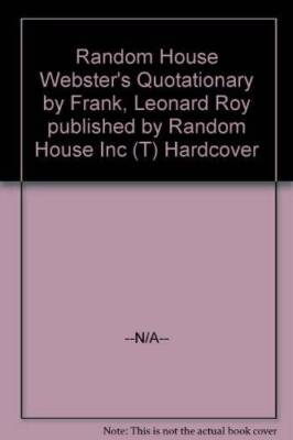 Random House Websters Quotationary - Hardcover - VERY GOOD