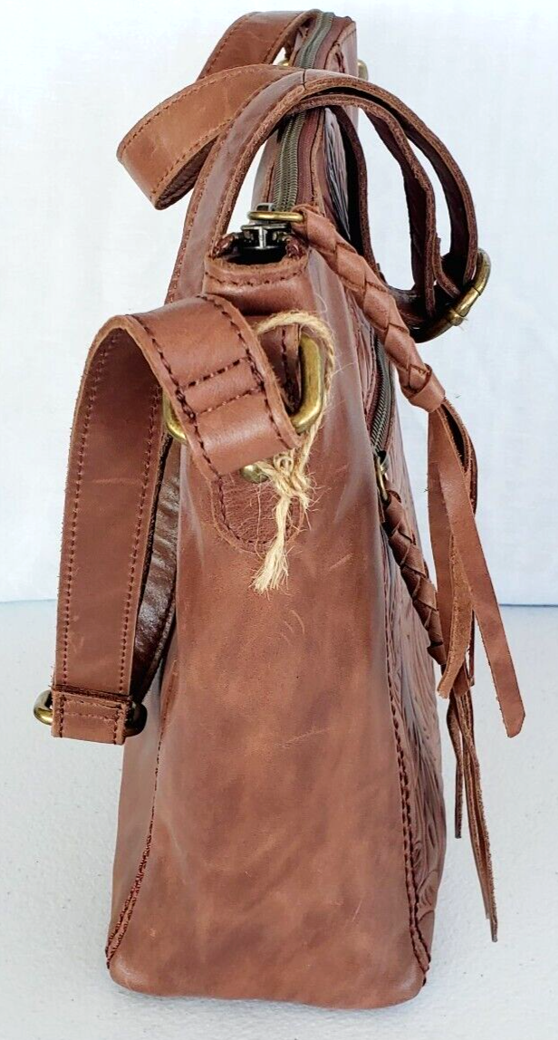 The Sak Leaf Embossed Ashland Leather Crossbody Shoulder Bag Small