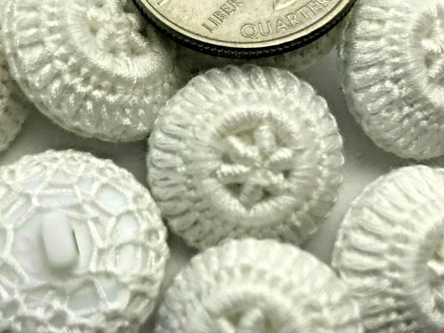 New White Fabric Cloth Covered Buttons Wedding Dress Bridal size 3/4" inch EF72 - 第 1/8 張圖片