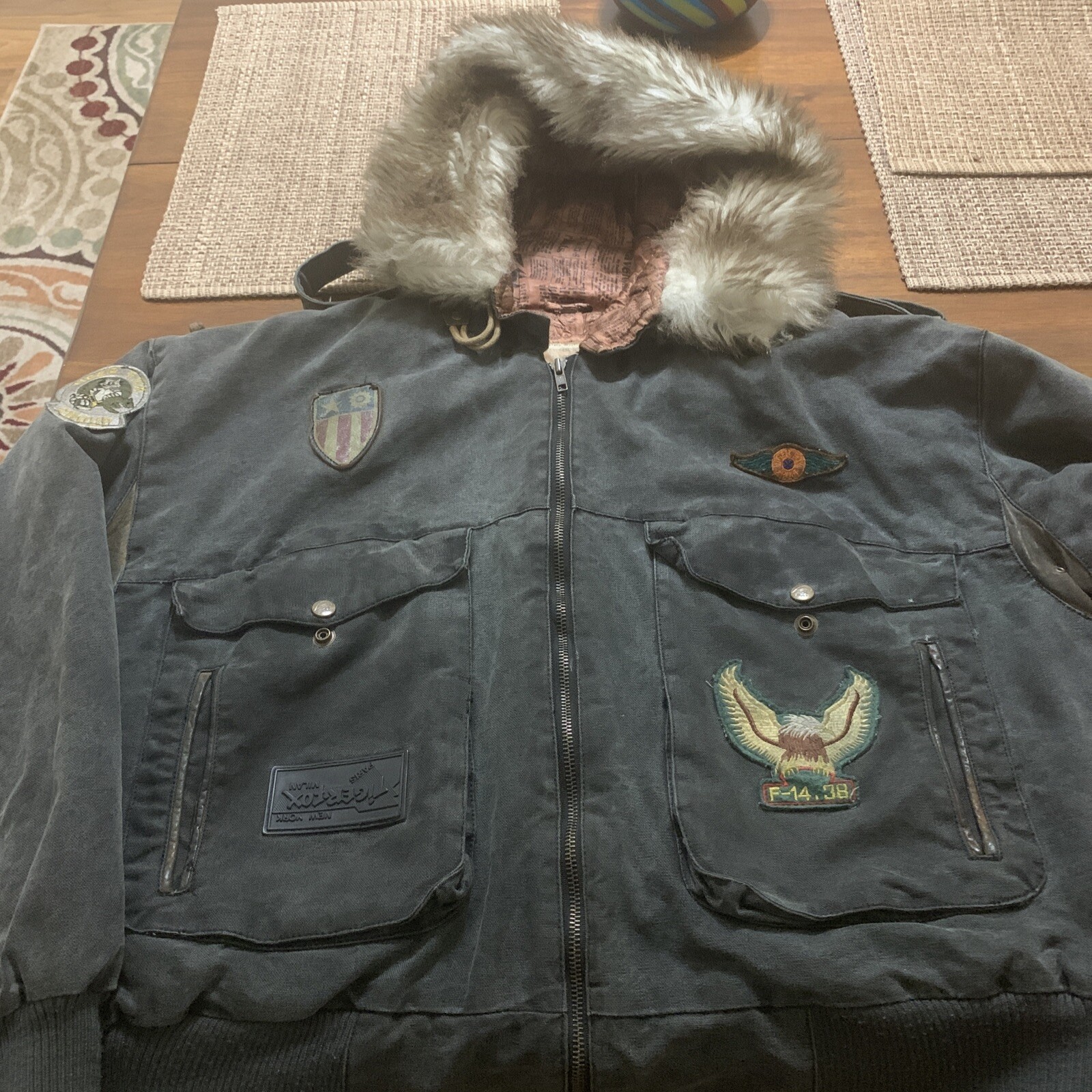 Vintage Tiger Fox Bomber Jacket Flight Jacket Motorcy… Gem