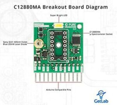 Breakout Board Only For Hamamatsu Photonics C12880MA Microspector