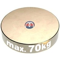 Scheibenmagnet Rundmagnet Ø 70 Mm, HöHe 10 Mm Neodym (Ndfeb) N45 - HäLt 70 Kg