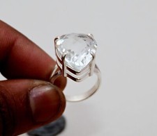 White Topaz Gemstone, 925 Sterling Silver Ring, Handmade Jewelry Ring All Size'