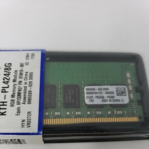Kingston KTH-PL424/8GB ECC Server RAM 8Gb 1Rx4 PC4-2400T-RC-11 HP: 819410-001 - Picture 3 of 5