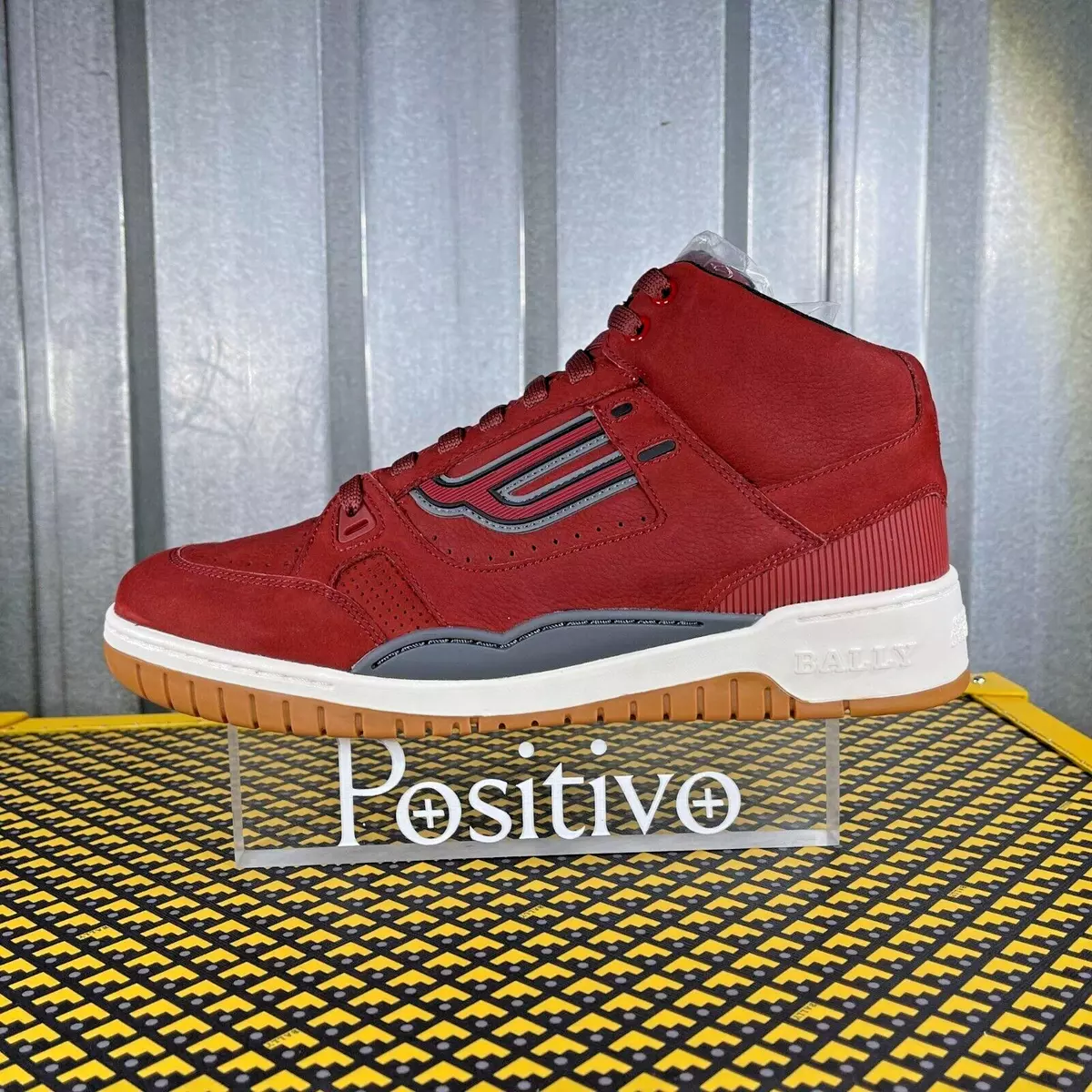 Bally red high top best sale sneakers