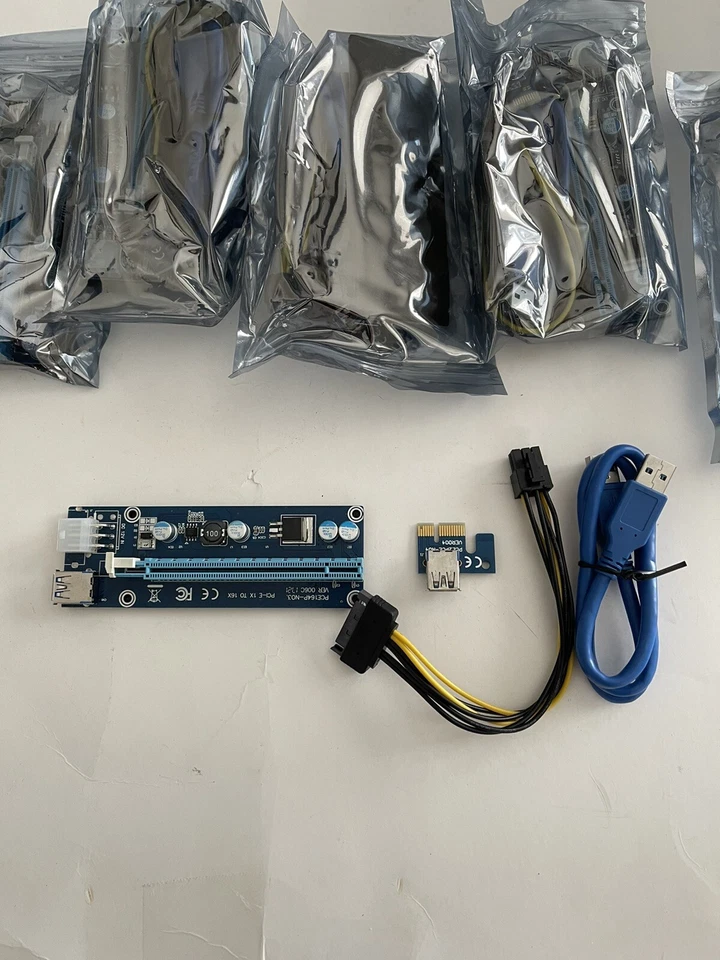 5 PACK PCE164P-N03 VER 006C PCI-E 1x to 16x Powered Riser Adapter Card Crypto - Image 2 of 4