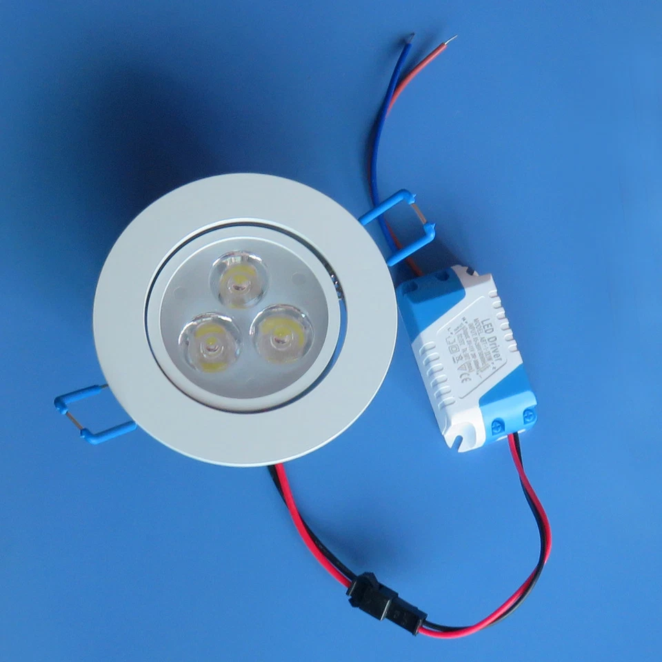 15x 3W LED Lámpara de Techo Abajo Foco Luces de Gabinete DC12-24V/AC85-265V Foto 3 de 4