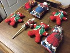 Nice Lot Of Christmas Stuffed Ornaments Santas, Horse Teddy Bears. Stocking, Dec — photo 8