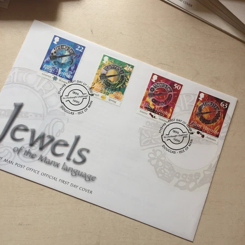 Isle Of Man First  Day Cover 1999 Centenary Manx Gaelic Society Jewels