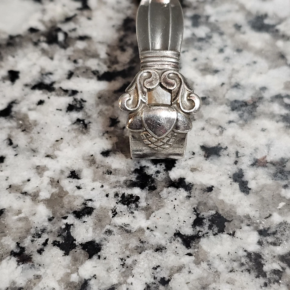 Cuchara bebé bellota plata esterlina vintage Georg Jensen mango curvo 1915-1925 Foto 4 de 4