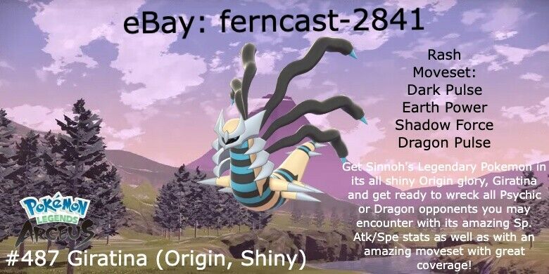 Giratina Origin Shiny Legends Pokémon Arceus 6 IV Max Effort