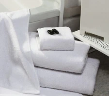 100% Turkish Cotton Hotel Collection White Bath, Hand Towel and Washcloth Soft