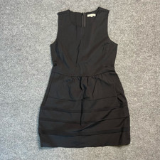 Madewell Womens A Line Dress Black Stretch Mini Scoop Neck Sleeveless LBD M