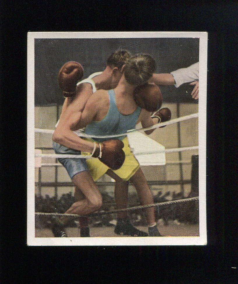 boxing cigarette cards 1935 Jasmatzi Deutscher Sport 70 Boxing Moments vintage German cigarette  card EX