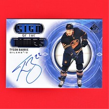 Tyson Barrie 2020 SP Authentic Sign of the Times Hockey Card SOTT-TB A9