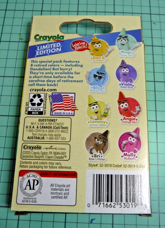 Crayola Limited Edition 8 Retired Colors Crayons 2025 New In Box EBay Crayola limited edition 8 retired colors crayons 2025 new in box ebay
