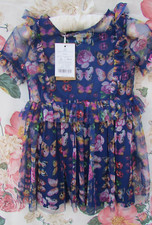 BNWT Blue Floral BRITNEY Party Occasion Dress 2-3 MONSOON £30