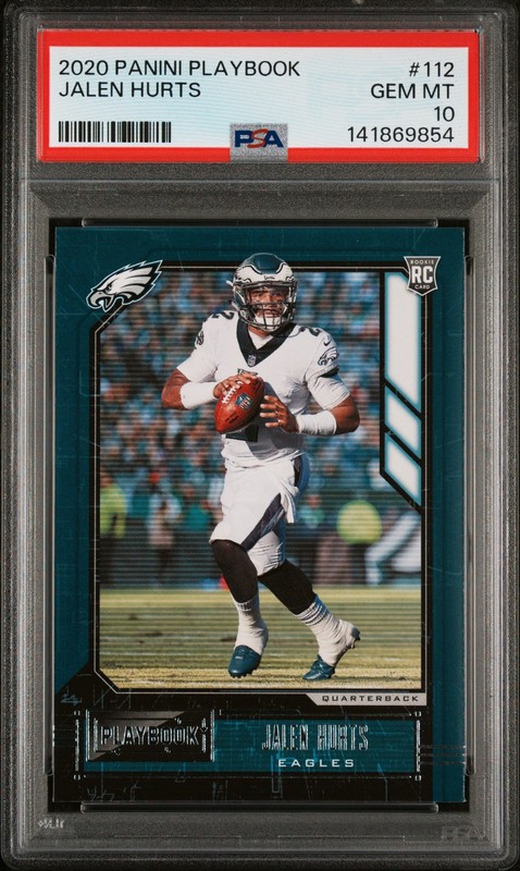 2020 PANINI PLAYBOOK #112 JALEN HURTS ROOKIE RC PSA 10