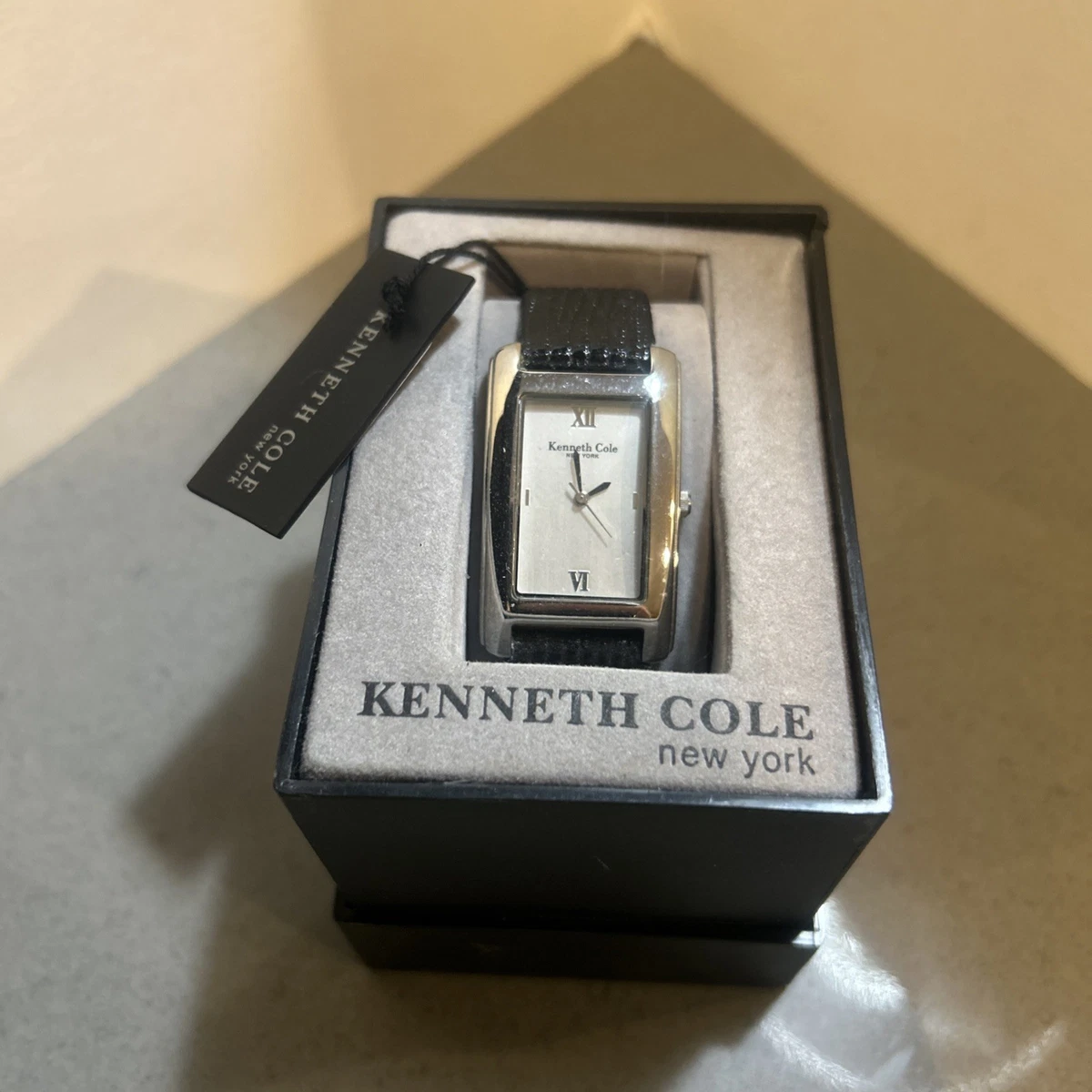 Unique Ladies Kenneth Cole KC4615 Rectangular Quartz Watch New Battery Free Ship Kenneth Cole Rectangle Silver Case Wristwatches | eBay main image 2