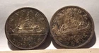 🔥1966 CANADA SILVER DOLLARS (2-X) $1 80% SILVER TONED  Great Condition LOT OF 2