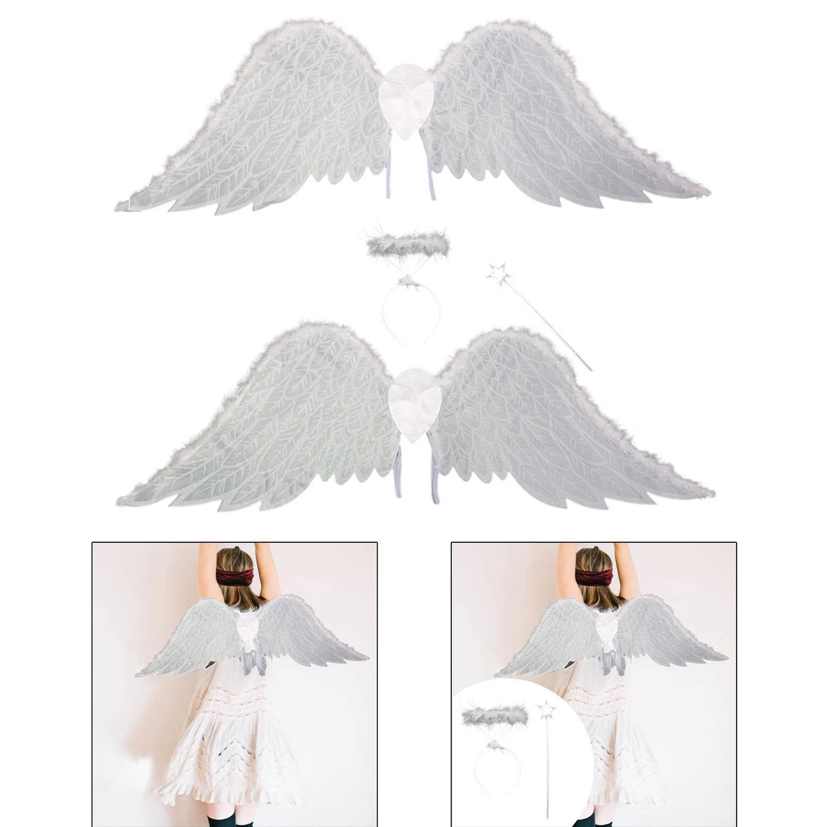 Ali Di Scarabocchio. Piuma Di Uccello Di Cartone Ali Angelo Religioso Inchiostro Sketch Nero Tatuaggio Silhouette Delle Alato Angeli Con Image302750341 - Foto 3