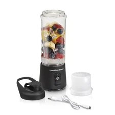 Hamilton Beach Mini Cordless Personal Blender USB Rechargeable 16oz Black 51180