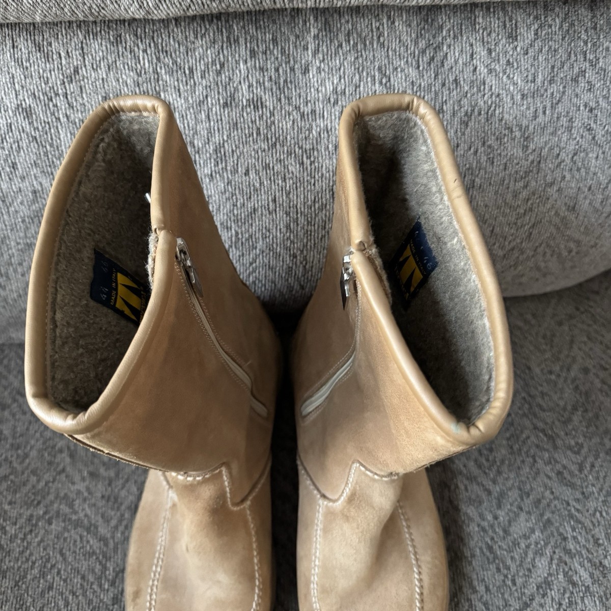 Tecnica Country Suede Sherpa Lined Boots Brown Made In Italy 