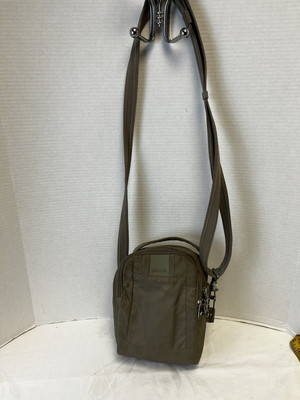 PACSAFE Beige Nylon Small METROSAFE Crossbody Travel Bag Anti Theft