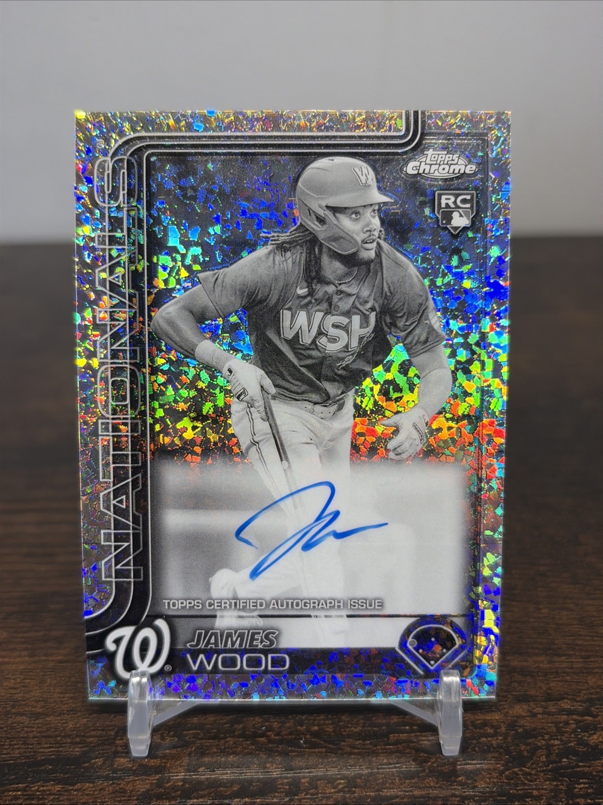 2025 Topps Chrome James Wood Black & White Mini Diamond Refractor Auto RC SSP