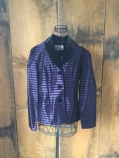 Lois Snyder Dani Max Women's Navy Black Striped Blazer Vintage Y2K 6