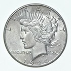 (1) 1926-S Choice AU Peace Silver Dollar 90% - CH AU Almost Unc - San Fran *4889 — photo 1