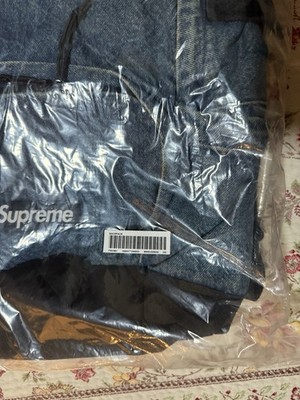 Supreme Denim Backpack Washed Indigo Reflective Logo Water