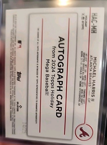 🔥 2024 Topps Holiday MICHAEL HARRIS II Silver AUTO /25 SSP Braves 🔥 READ - Picture 3 of 4