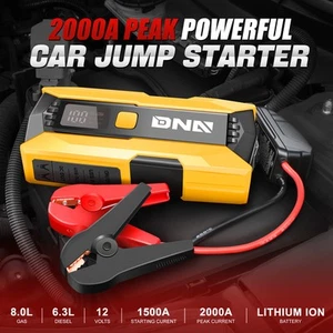 2000 Peak Portable Car Jump Starter Booster Power Bank Battery Charger Golden