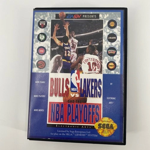 Electronic Arts Bulls vs Lakers NBA Playoffs Sega Genesis Game 7099 CIB Vintage