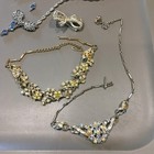 Vintage Broken Necklaces Brooch Lot for Repair or Craft Rhinestone Chain — photo 2