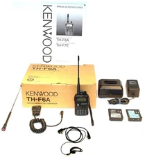 KENWOOD TH-F6A 144 / 220 / 440 MHz HT w/ .100-1300 MHz RECEIVE AM FM SSB - LOT