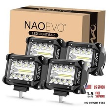4 Inch LED Pod Lights, 240W 24,000LM LED Fog/Driving/Off Road Lights 4 Pcs