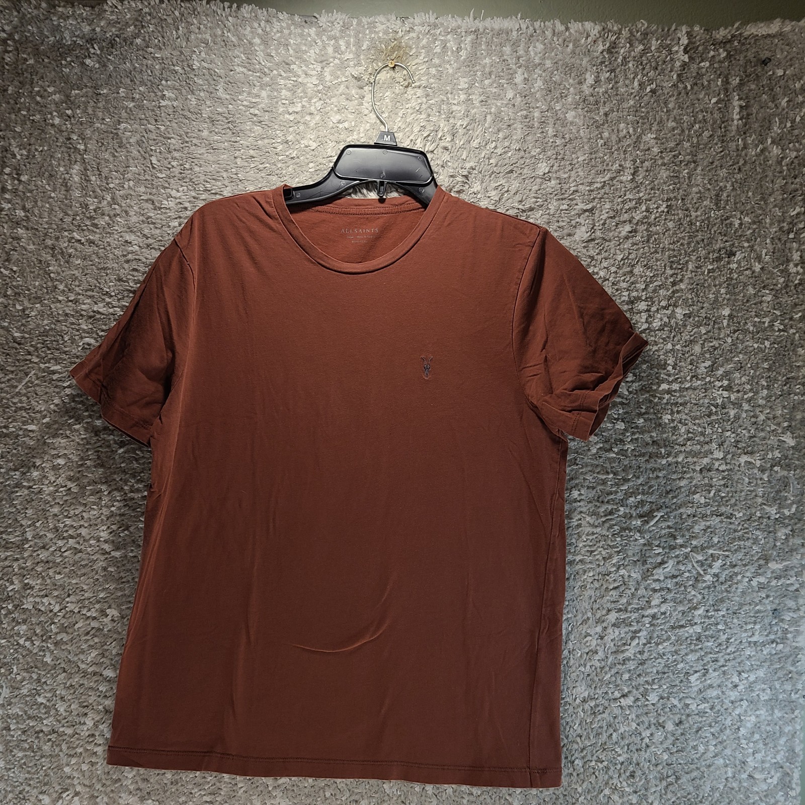 Allsaints Brace SS Crew Regular Fit Basic Brown T… - image 1