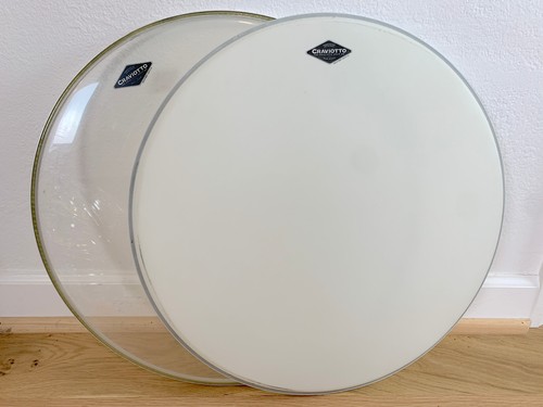 CRAVIOTTO Lot of 2x 18" Floor Tom Drum Head Factory Logo Stock Clear/Coated New